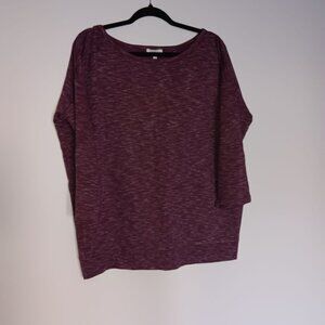 Loft Outlet Lounge Women's 3/4 Sleeve Top Spacedye‎ Shirt Size L